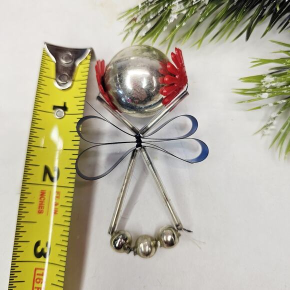 3 Vintage Czech Christmas Tree Mercury Glass Bead Wire Tube Czech Ornaments - Picture 4 of 9